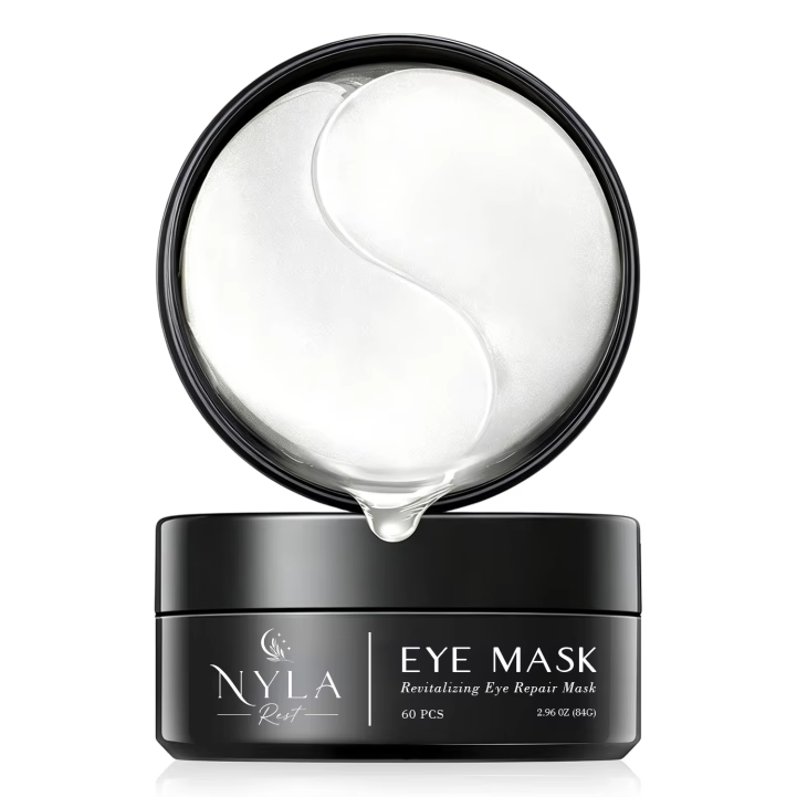 Nyla Eye Mask packaging with a single eye mask on a white background