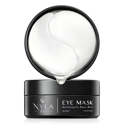 Nyla Eye Mask packaging with a single eye mask on a white background