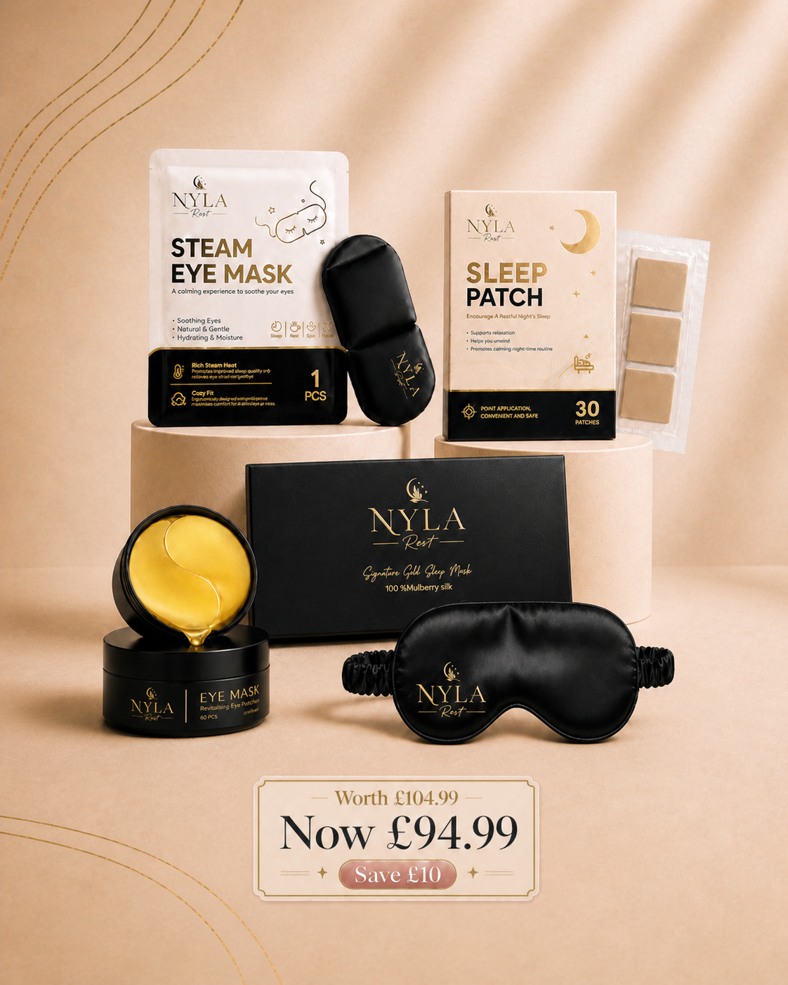 NYLA ritual set price tag on a beige background