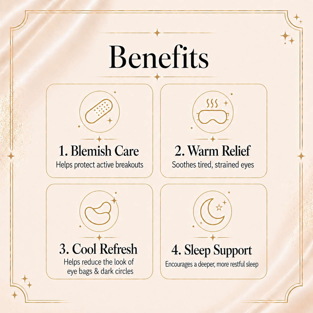 Nyla Rest Rest and Refresh Ritual Set with steam eye mask, sleep patches, acne patches and under eye masks benefits.
