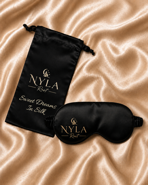 Premium 3D Silk Sleeping Mask - 100% Mulberry Silk side by side product image
